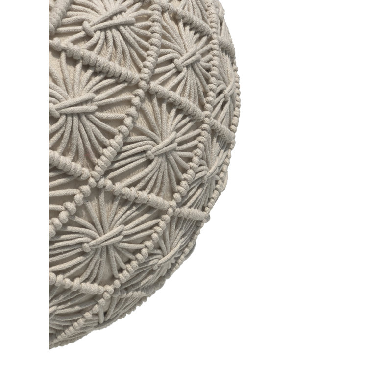 Phelan Upholstered Pouf, Ivory