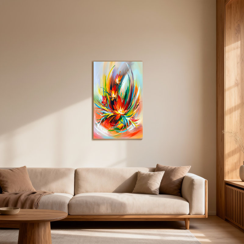 «Plants & Flowers Colorful Abstract Floral Explosion», reproduction d'art sur toile, H 24 po x l 36 po