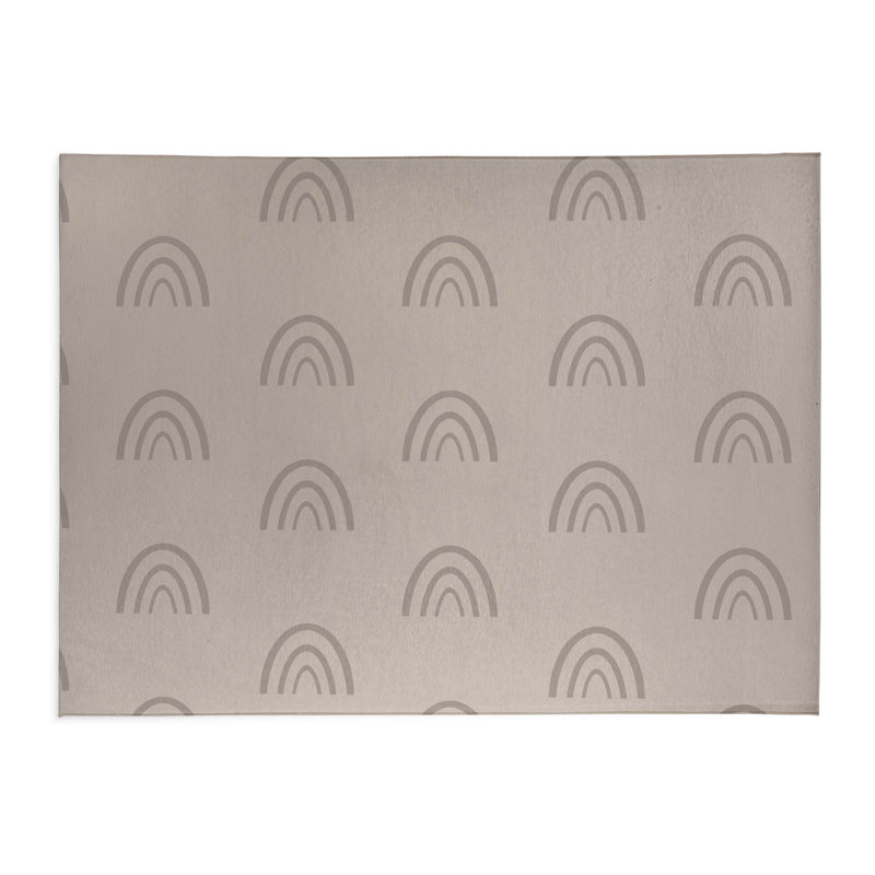Plain Bows Kids Play Mat, Rectangle 5' x 7', Taupe