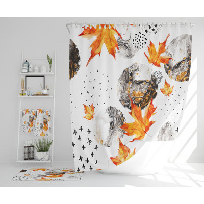 Nazeeh Polyester Shower Curtain Set