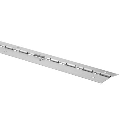 Charnière pour piano Prime-Line, 3 po x 54 po, acier inoxydable, gauche / droit / extérieur, à ressort (paquet simple)