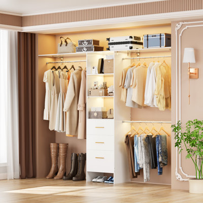 Walk-in Closet Rack-with Drawers by Wrought Studio