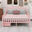 Wood Platform Bed With Guardrails On Both Sides And Two Storage Drawers-718484156