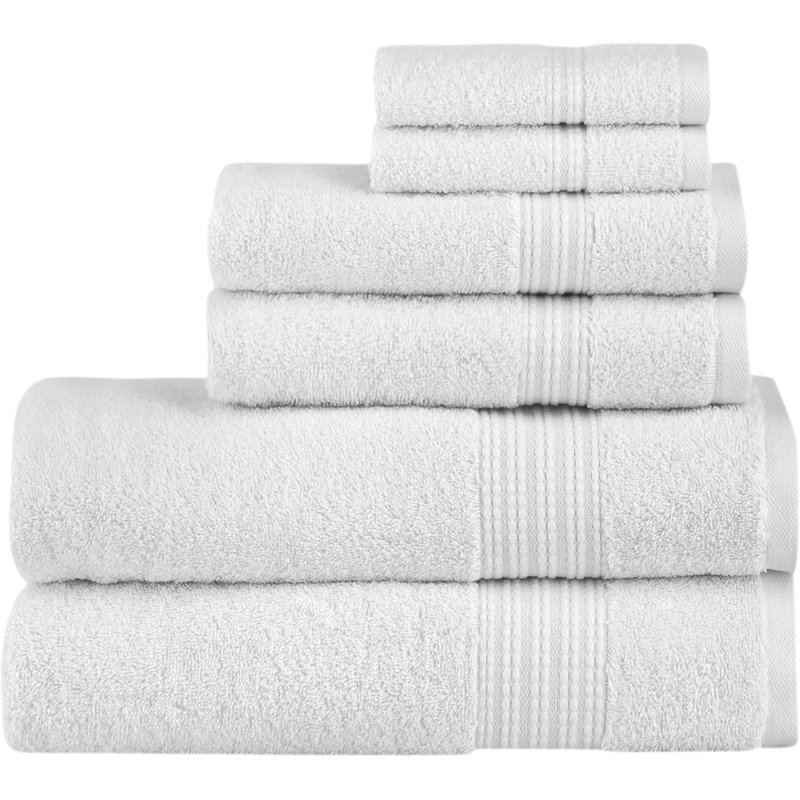 L'ensemble 6 serviettes de bain en coton turc Blakemore Luxury, ultra doux, à séchage rapide et très absorbant, comprend 2 serviettes de bain, 2 serviettes à main et 2 débarbouillettes