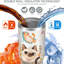 Gobelet 30 oz avec couvercle et poignée Gobelets isothermes en acier inoxydable Bouteille d'eau mignonne avec rabat (chat)