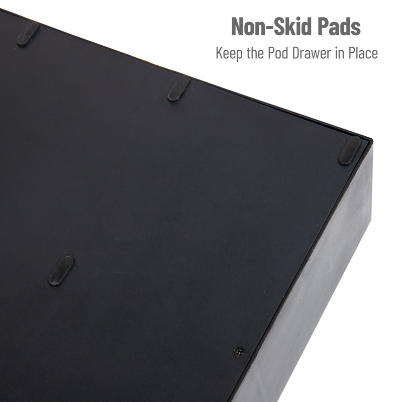 Black Plastic Coffee Pod Organizer with 2 Drawers