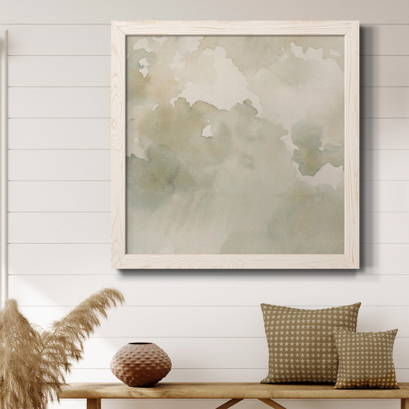 «Warm Clouds Abstract II», toile encadrée de qualité supérieure - prête à être accrochée, Encadrement blanc