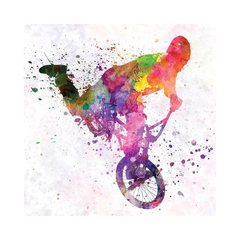 Man Exercising Bmx Acrobatic Figure by Paul Rommer - Wrapped Canvas Gallery-Wrapped Canvas Giclée