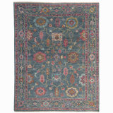 Elan Hand Knotted Wool Oriental Area Rug in Blue