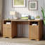 150cm Fluted Computer Desk With File Cabinet And Storage Drawers, Multifunctional Home Office Desk-2072310279