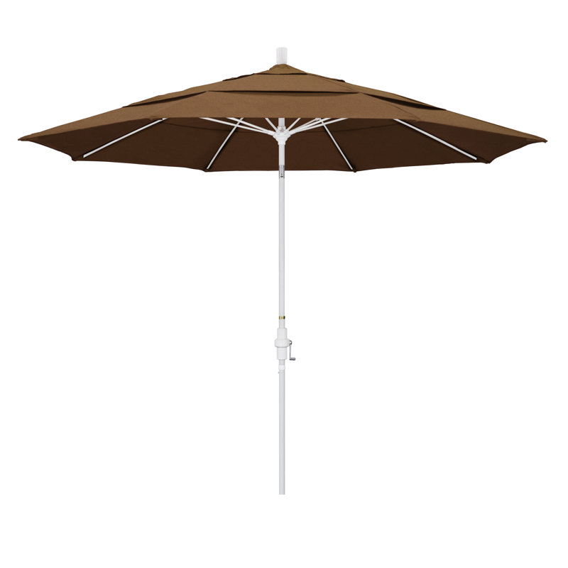 Parasol de marché 11 pi Brent, Sunbrella® teck bruyère, H 102 po x l 132 po x P 132 po, Blanc mat
