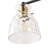 3-Light E26 Black & Brass Metal Vanity Light with Ribbed Glass Shades, Dimmable, UL Listed