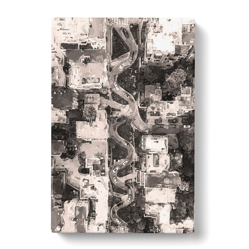 Above Lombard Street In San Francisco - Wrapped Canvas Painting, 50cm H x 35cm W x 3cm D