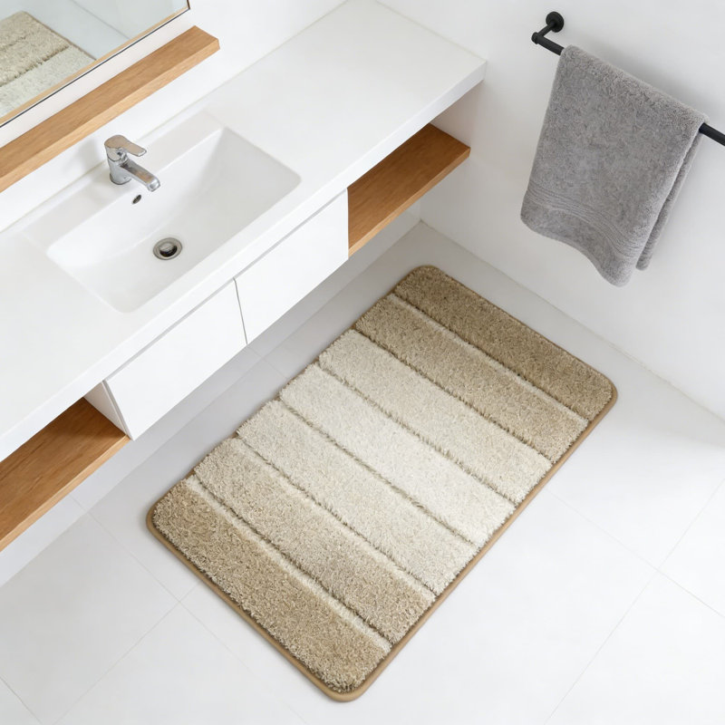 Soft Bathroom Rug With Non-Slip Backing, Absorbent And Quick-Drying Shaggy Bath Mat, Machine Washable For Bathroom Floor