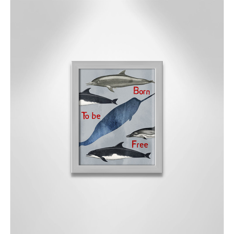 «Born to be free», impression sur papier, H 10 po x l 8 po x P 0,6 po, Encadré plat argent