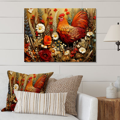 Art mural en métal Country Quill Floral