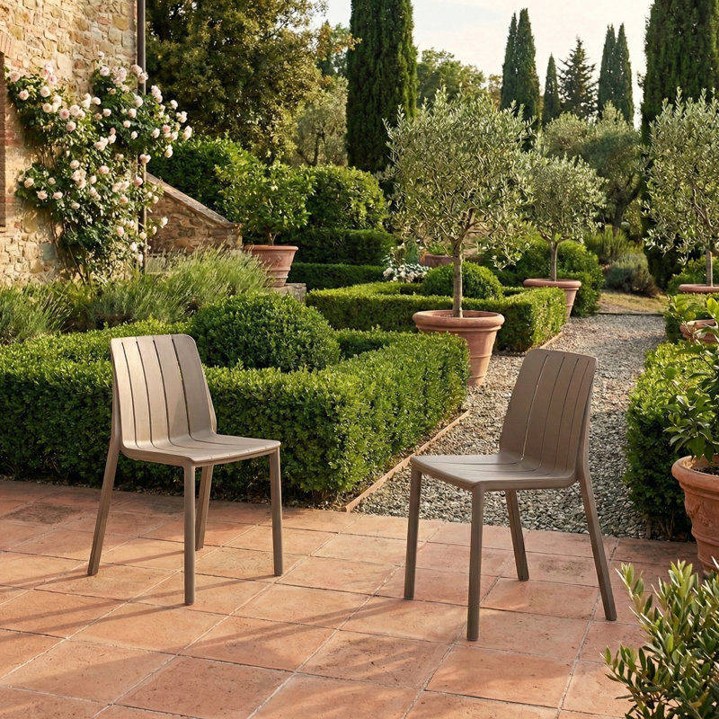 Stacking Patio Dining Armchair, Turtle Dove
