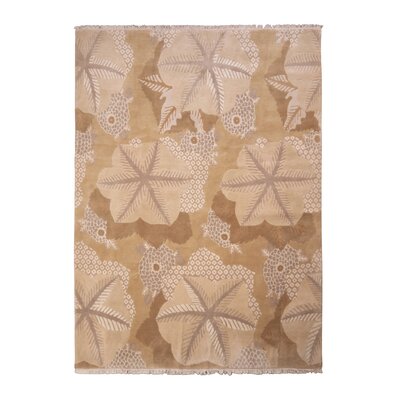 One-of-a-Kind Hand-Knotted 2010s Modern Beige 8'1"" x 11'3"" Wool Area Rug -  Rug & Kilim, 11777