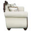 Canapé Albiery rembourré avec 5 coussins beige et cerise