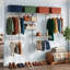 Système de rangement réglable pour garde-robe de 4 à 8 pi, structure renforcée robuste et tringle de suspension stable, conception peu encombrante convenant à la chambre à coucher et à la salle de lavage
