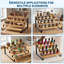 4-Tier Bamboo & Metal Spice Rack, Countertop Spice Jar Holder, Multi Layer Kitchen Storage Shelf for Seasoning Bottles, Black Frame
