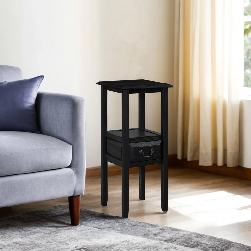 Pizarro Gilson End Table with Storage, Black