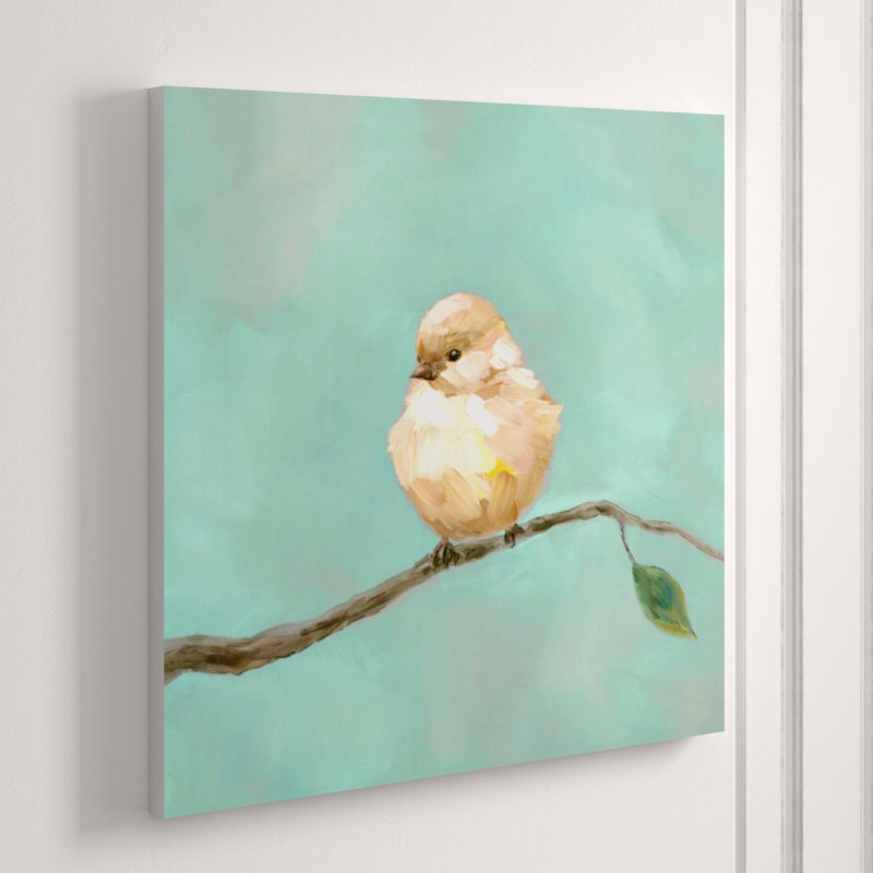 Baby Bird I Painting by Beverly Fuller, Glass Coat, 24" H x 24" W