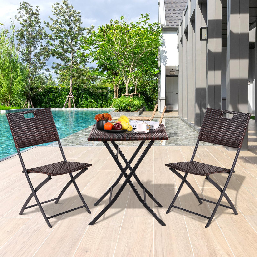 Square 3 - Piece 2 - Person 60Cm L Outdoor Bistro Set