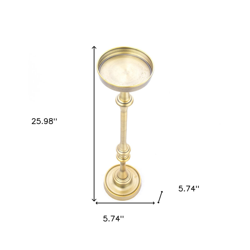 26" Round End Table, Brass