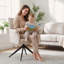 Chaise de salle à manger pivotante en tissu avec fonction rotative et accoudoirs amovibles, ensemble de 2-236695043