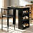 Alaura 2 - Person Counter Height Dining Set Dining Table with Triple Storage Tiers Upholstered Chair Set-262615314