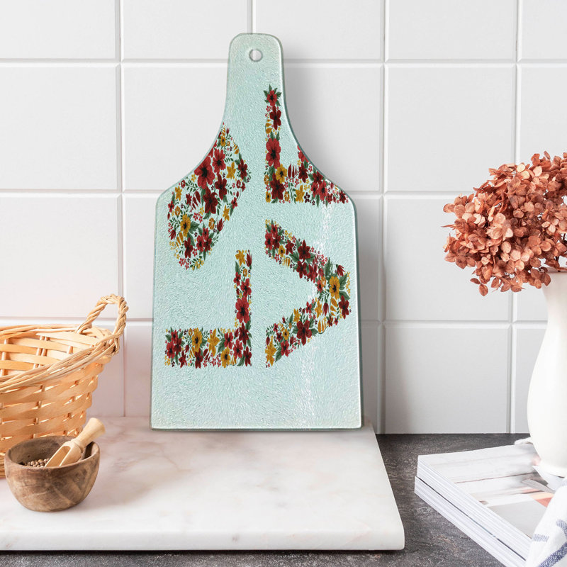Multicolore fleurs de jardin en verre trempé Ambesonne