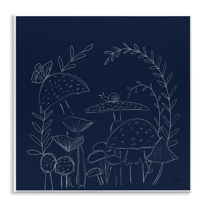 «Champignons sur fond bleu» par Lucille Price