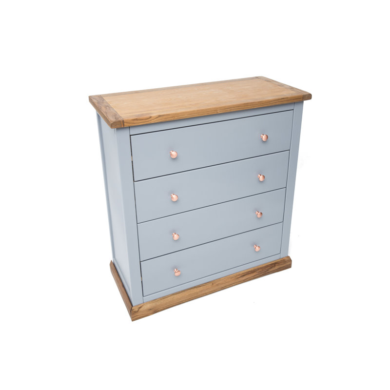 Durham 90cm W 4 - Drawer Chest of Drawers, Grey/Copper