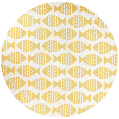 Tapis contemporain de couleur jaune Daitzman