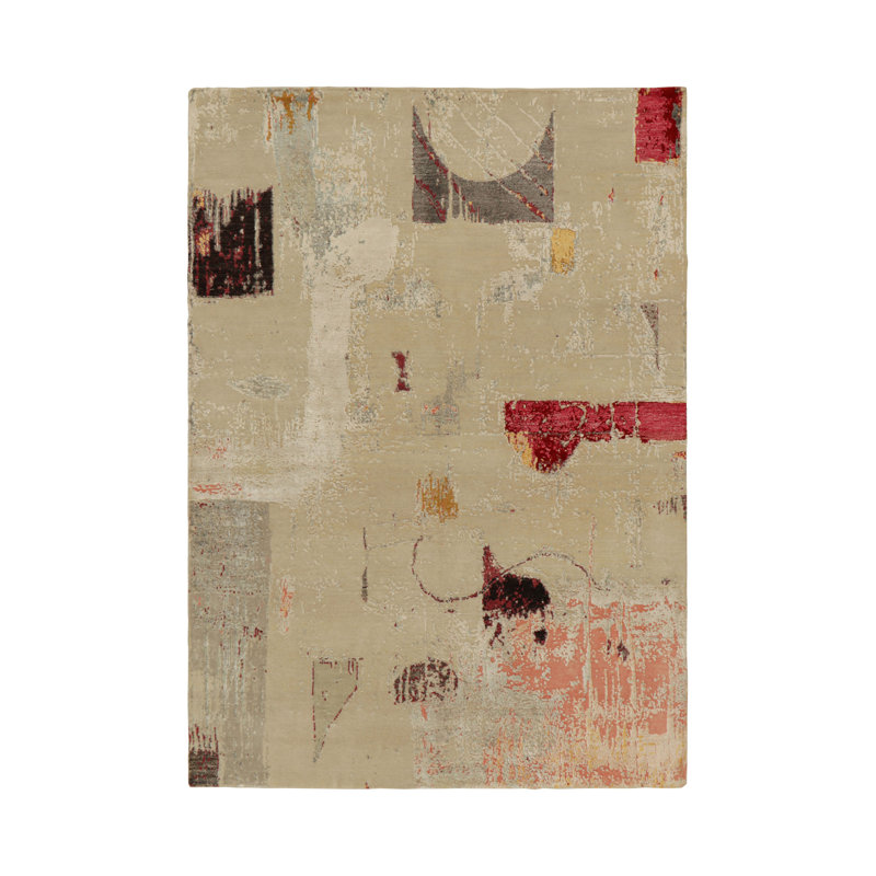 Rug & Kilim’S Abstract Rug In Off-White With Colorful Geometric Patterns