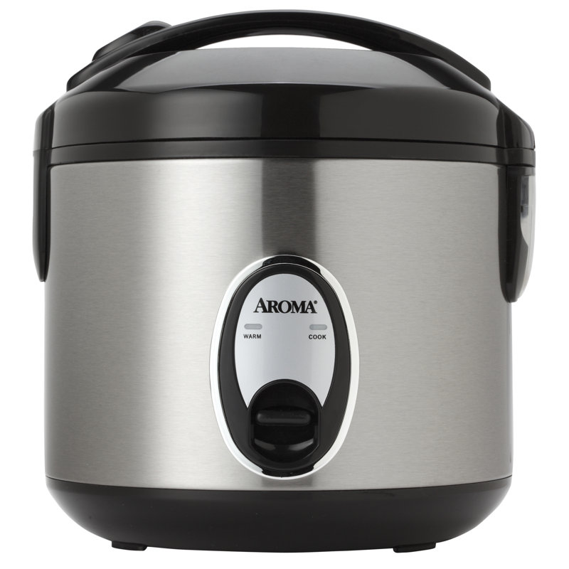 Aroma 8-Cup Stainless Steel Electric Rice Cooker with Steamer