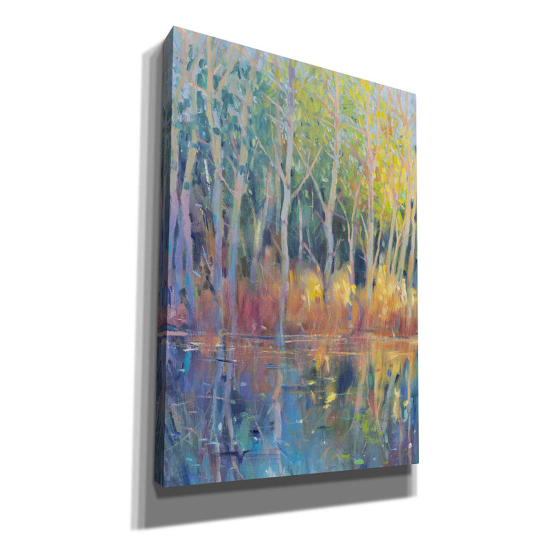Reflected Trees II by Timothy O' Toole - Wrapped Canvas Painting, 26" H x 18" W x 0.75" D