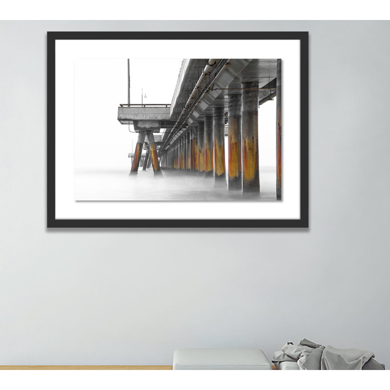 Venice Beach Pier Print by Shawn Thomas, 18" H x 24" W x 1.5" D, Black