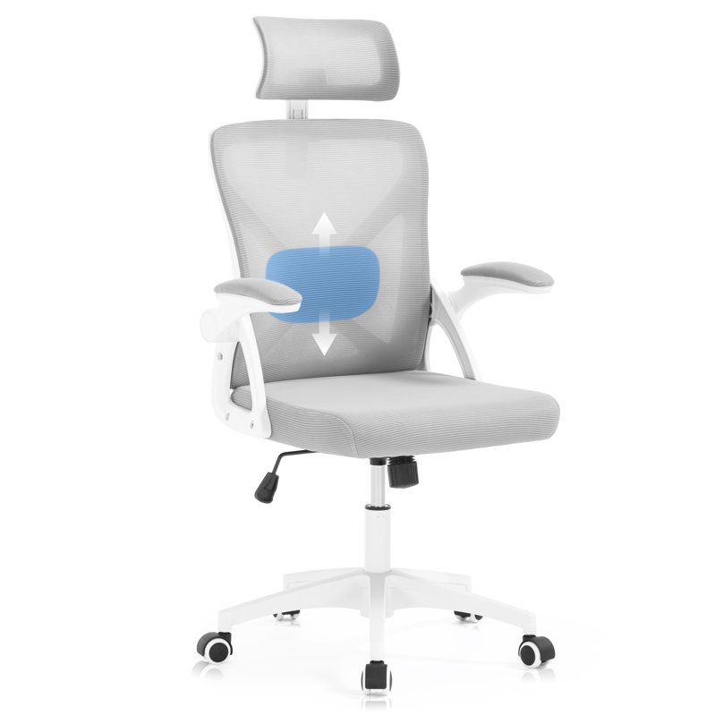 Ergonomic Office Chair,Ergonomic Desk Chair With Adjustable Lumbar Support,400 Lbs Mesh Computer Chair High Back With Adjustable Headrest For Office(Gray)