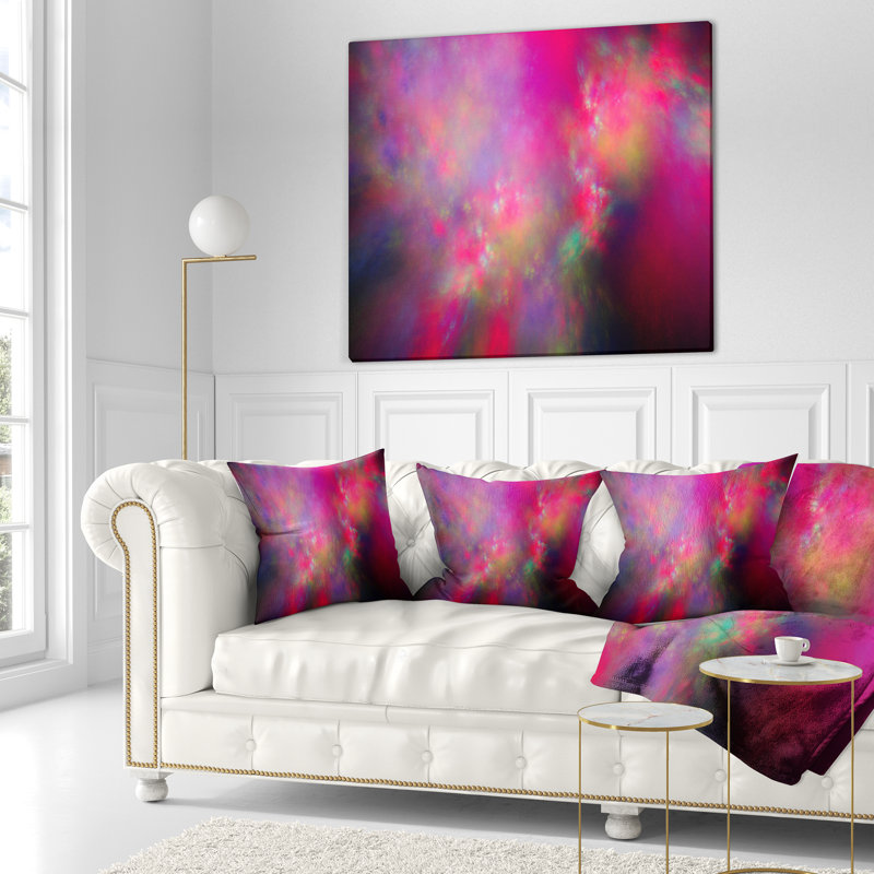 Perfect Starry Sky - Abstract Printed Pillow, 18" x 18", Throw Pillow, Red