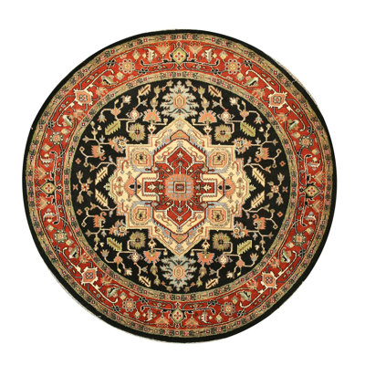 Tapis oriental bleu marine en laine noué à la main Ella