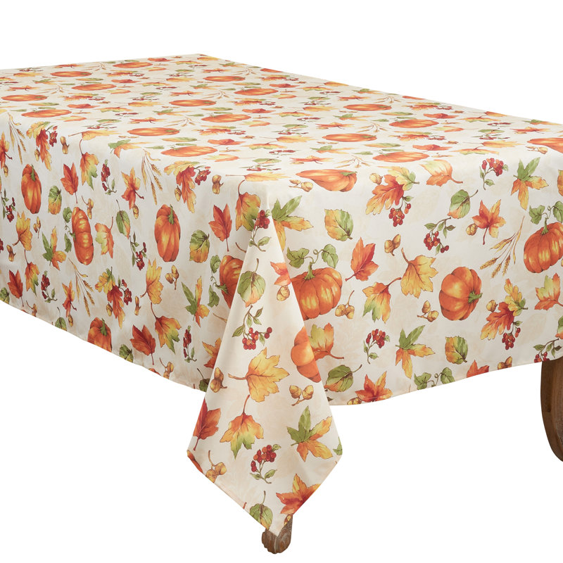 65 x 160 in. Fall Pumpkin Oblong Polyester Tablecloth, Orange