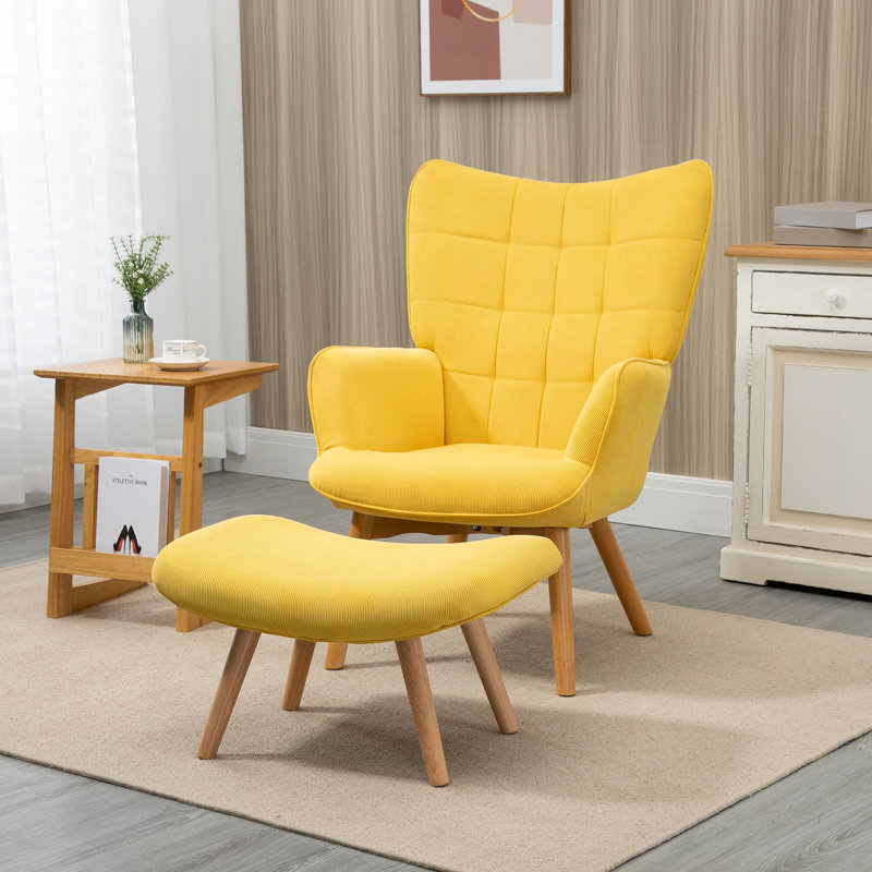 Robbie 72cm Wide Velvet Home Theatre Recliner, Yellow
