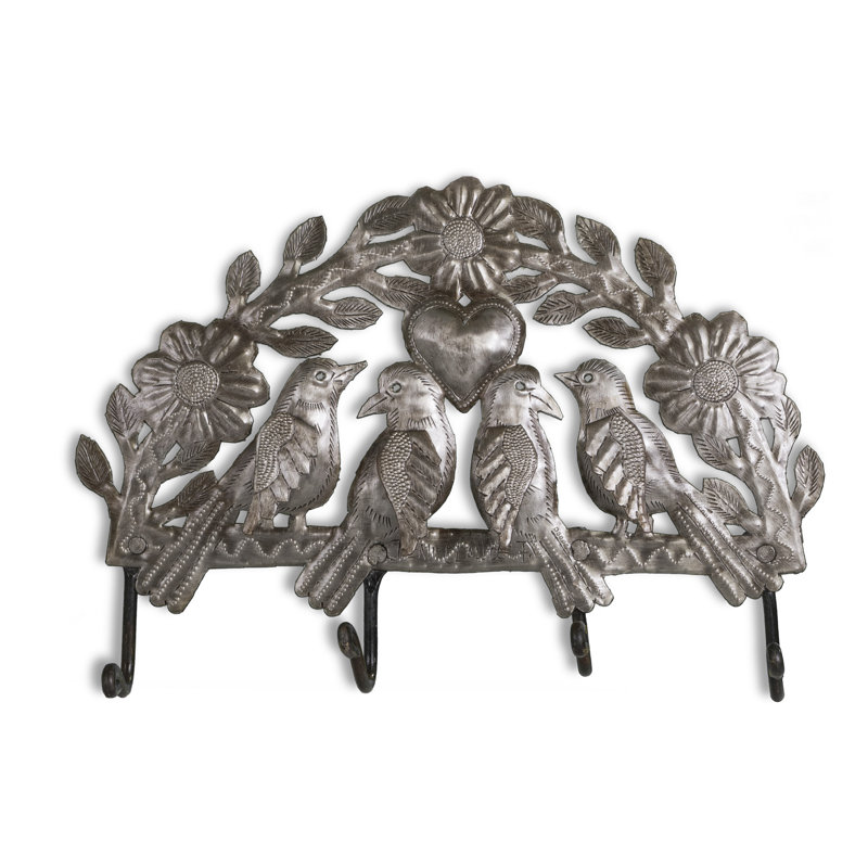 Van Horne Steel Wall 4 - Hook Wall Mounted Coat Rack