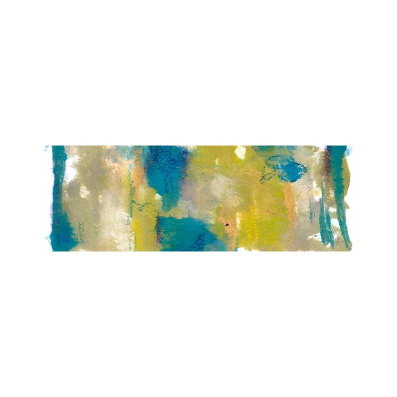 Teal & Scribbles II by Joyce Combs - Wrapped Canvas Panoramic Print