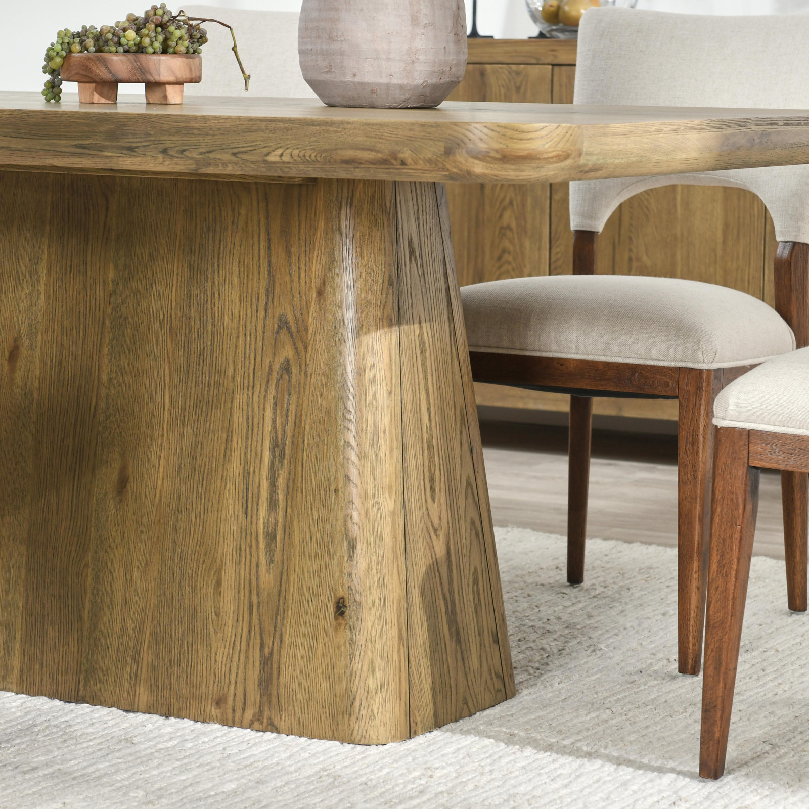 Lowell Pedestal Dining Table, Light Brown, 30" H x 71" L x 39" W