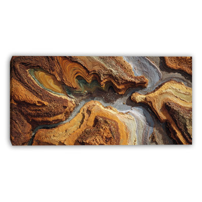 Layered Canyon Strata Wrapped Canvas Wall Art