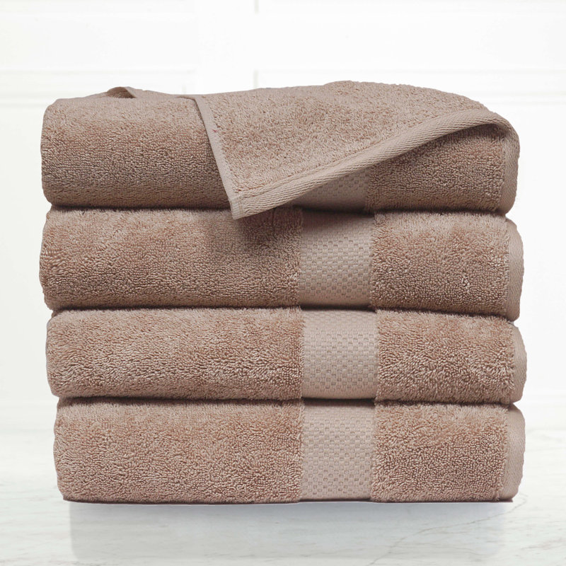 Ensemble de serviettes de bain 4 pièces 100% coton doux giltner, Taupe