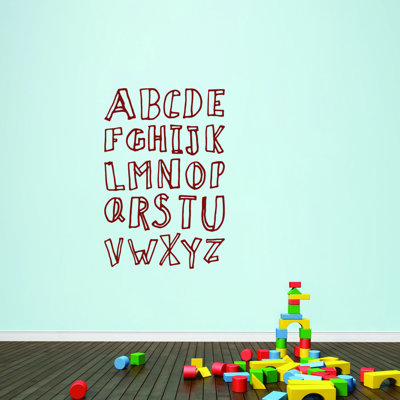 Décalcomanie murale alphabet doodle